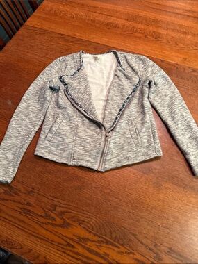 Woman’s Matilda Jane Light Gray Cropped Moto Blazer